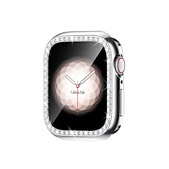 iWatch 46mm Stone PC Bumper Case with Tempered Glass - SILVER