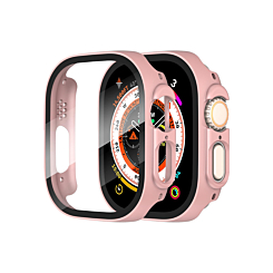 iWatch 49mm Hard PC Bumper Case with Tempered Glass - PINK