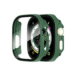 iWatch 49mm Hard PC Bumper Case with Tempered Glass - DARK GREEN