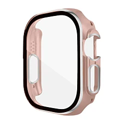 iWatch 49mm Shinny Hard PC Bumper Case - PINK & SILVER