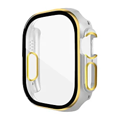 iWatch 49mm Shinny Hard PC Bumper Case - WHITE & GOLD