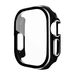iWatch 49mm Shinny Hard PC Bumper Case - BLACK & SILVER
