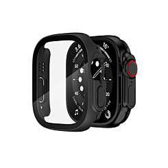 iWatch 49mm Hard PC Bumper Case with Tempered Glass - BLACK