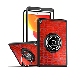 Hard Thin case with kickstand for iPad 7/8/9 Red Leather