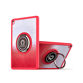Hard Thin case with kickstand for iPad 7/8/9 Red Glitter