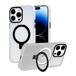 Matte Finish MagSafe Kickstand Case for 13 Pro Max - White
