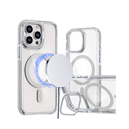 Gloss Finish Camera Protection Kickstand Case for 13 Pro Max - White