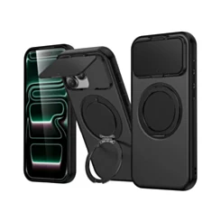 Camera Protection Kickstand Case for 13 Pro Max - Black