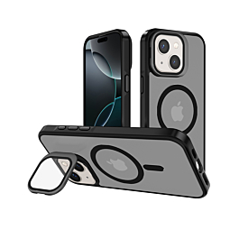 Matte Camera Protect Kickstand Case for 14 Plus / 15 Plus- Black