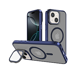 Matte Camera Protect Kickstand Case for 14 Plus / 15 Plus- Blue