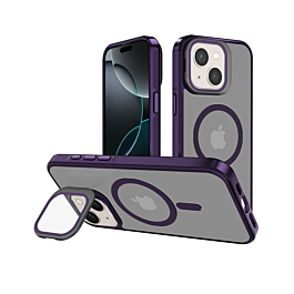 Matte Camera Protect Kickstand Case for 14 Plus / 15 Plus- Purple