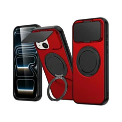 Matte camera protect MagSafe Stand Case for 14 Plus / 15 Plus- Red