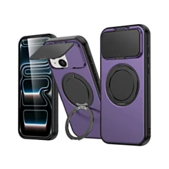 Matte camera protect MagSafe Stand Case for 14 Plus / 15 Plus- Purple