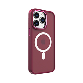 Matte Finish Case With Wireless Charging for 14 Pro- Red