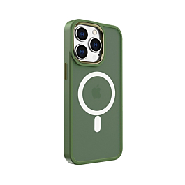 Matte Finish Case With Wireless Charging for 14 Pro- Green