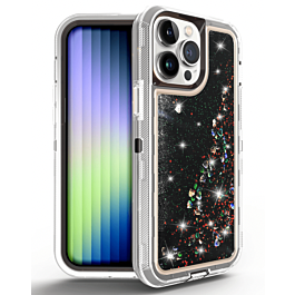 Glitter Defender Case for 14 Pro- Black