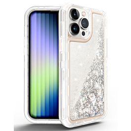 Glitter Defender Case for 14 Pro- Silver