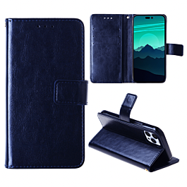 Leather Folio case for 14 Pro- Blue