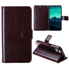 Leather Folio case for 14 Pro- Brown