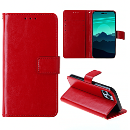 Leather Folio case for 14 Pro- Red
