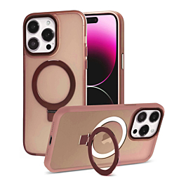 Matte Case with MagSafe Kickstand for 14 Pro Max- Rose gold