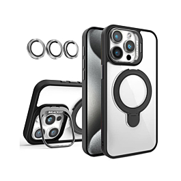 Gloss Case MagSafe Kickstand with camera lens  for 14 Pro Max- Black