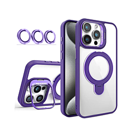 Gloss Case MagSafe Kickstand with camera lens  for 14 Pro Max- Purple