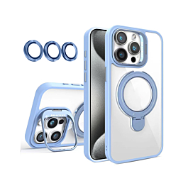 Gloss Case MagSafe Kickstand with camera lens  for 14 Pro Max- Baby Blue