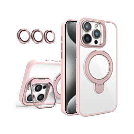 Gloss Case MagSafe Kickstand with camera lens  for 14 Pro Max- Pink