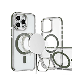 Gloss Camera Protection Stand Case for 14 Pro Max- Green