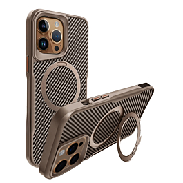 Carbon Fiber Case for 14 Pro Max- Brown