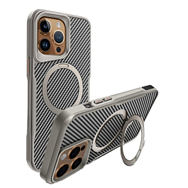 Carbon Fiber Case for 14 Pro Max- Silver