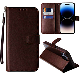 Folio Case for 14 Pro Max- Brown