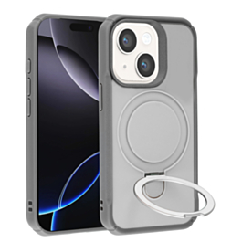 Shock Proof Wireless Charging Kickstand Case for 13/14- Gray