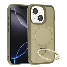 Shock Proof Wireless Charging Kickstand Case for 13/14- Brown