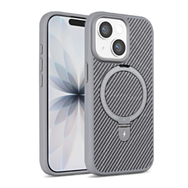 MagSafe Kickstand  Carbon Fiber Case for 13/14- Silver