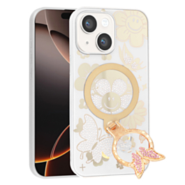 Butterfly Glitter Case for 13/14- White