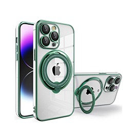 Gloss Clear with Magsafe Kickstand for 15 Pro- Green
