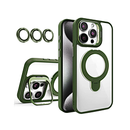 Gloss Case with Dual Kickstand for 15 Pro- Green