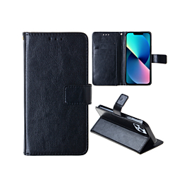 Wallet Leather Folio Case For 15 Pro- Black