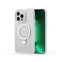 Matte Smoke Magsafe Kickstand Case For 15 Pro Max - Silver