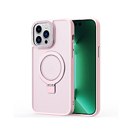 Matte Smoke Magsafe Kickstand Case For 15 Pro Max - Pink