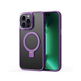 Matte Smoke Magsafe Kickstand Case For 15 Pro Max - Purple