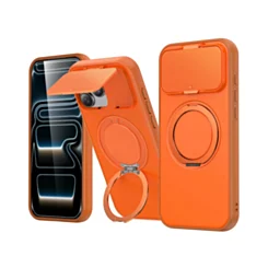 MagSafe Kickstand With Camera Cover Case For 15 Pro Max - Orange