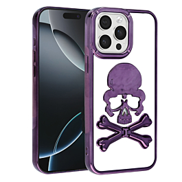 Skull Design Case For 15 Pro Max - Purple