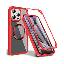 Full cover shock proof silicone case Case For 15 Pro Max -  Red