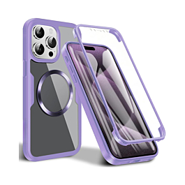 Full cover shock proof silicone case Case For 15 Pro Max -  Purple