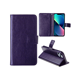 Wallet Folio Leather Case For 15 Pro Max - Purple