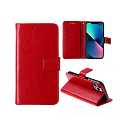 Wallet Folio Leather Case For 15 Pro Max - Red