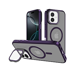 Matte Smoke MagSafe case with camera kickstand For 16 - Purple